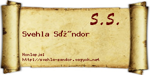 Svehla Sándor névjegykártya