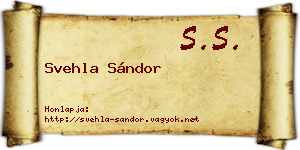 Svehla Sándor névjegykártya